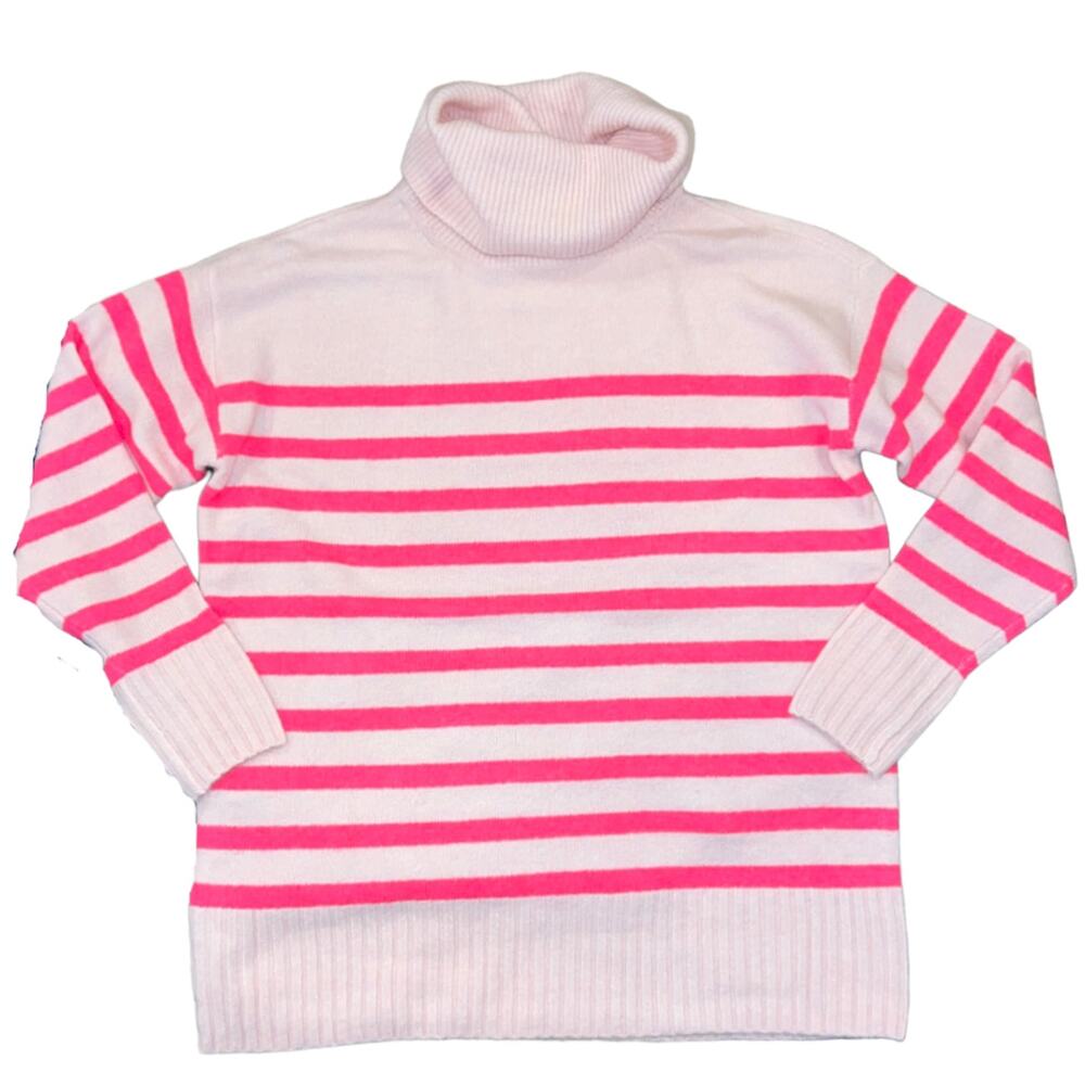NWT LOFT Pink & Fuchsia Stripe Cowl Neck Tunic Sweater